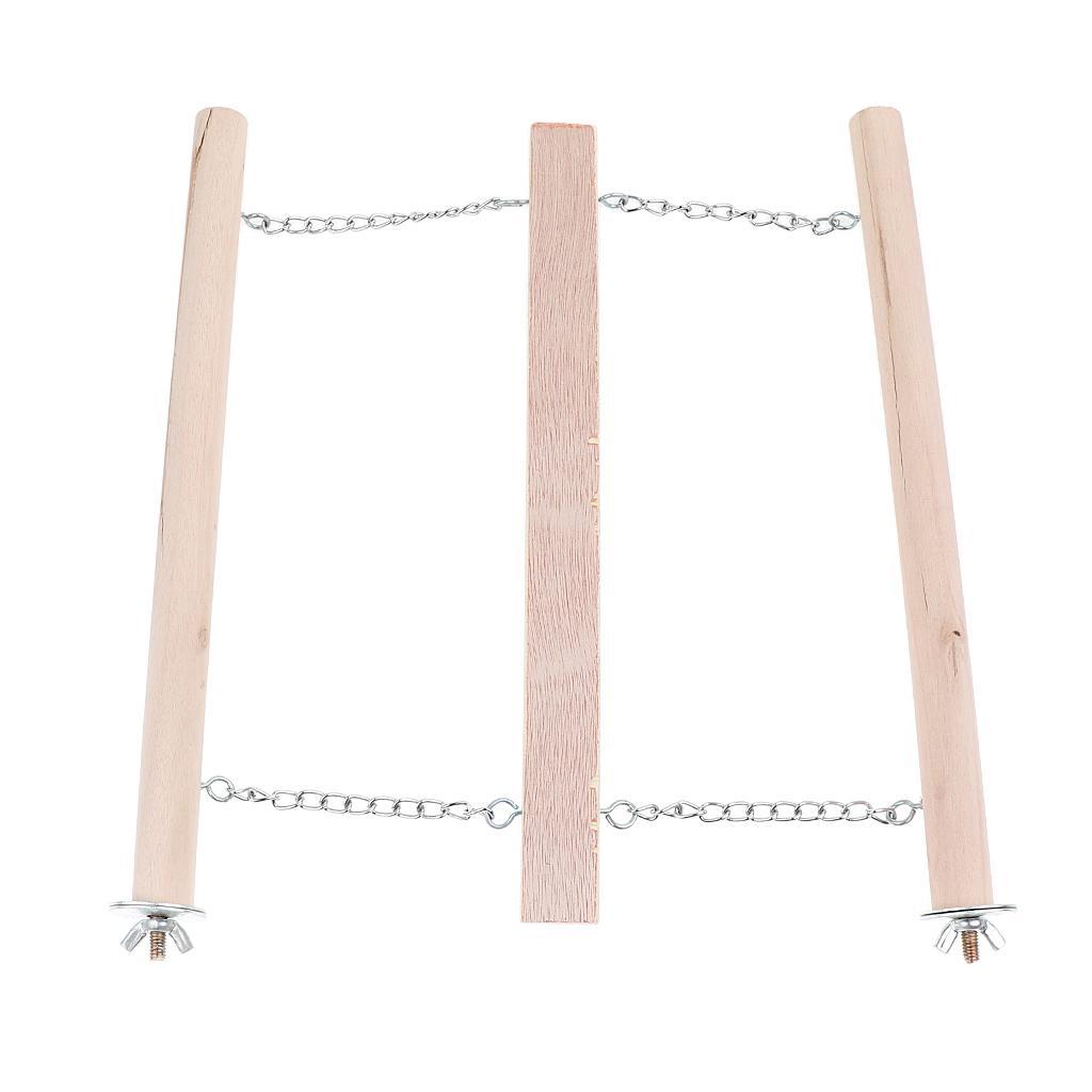 Wooden Mouse Hamster Step Ladder Bridge Pet Parrot Bird Stand Perch Toys