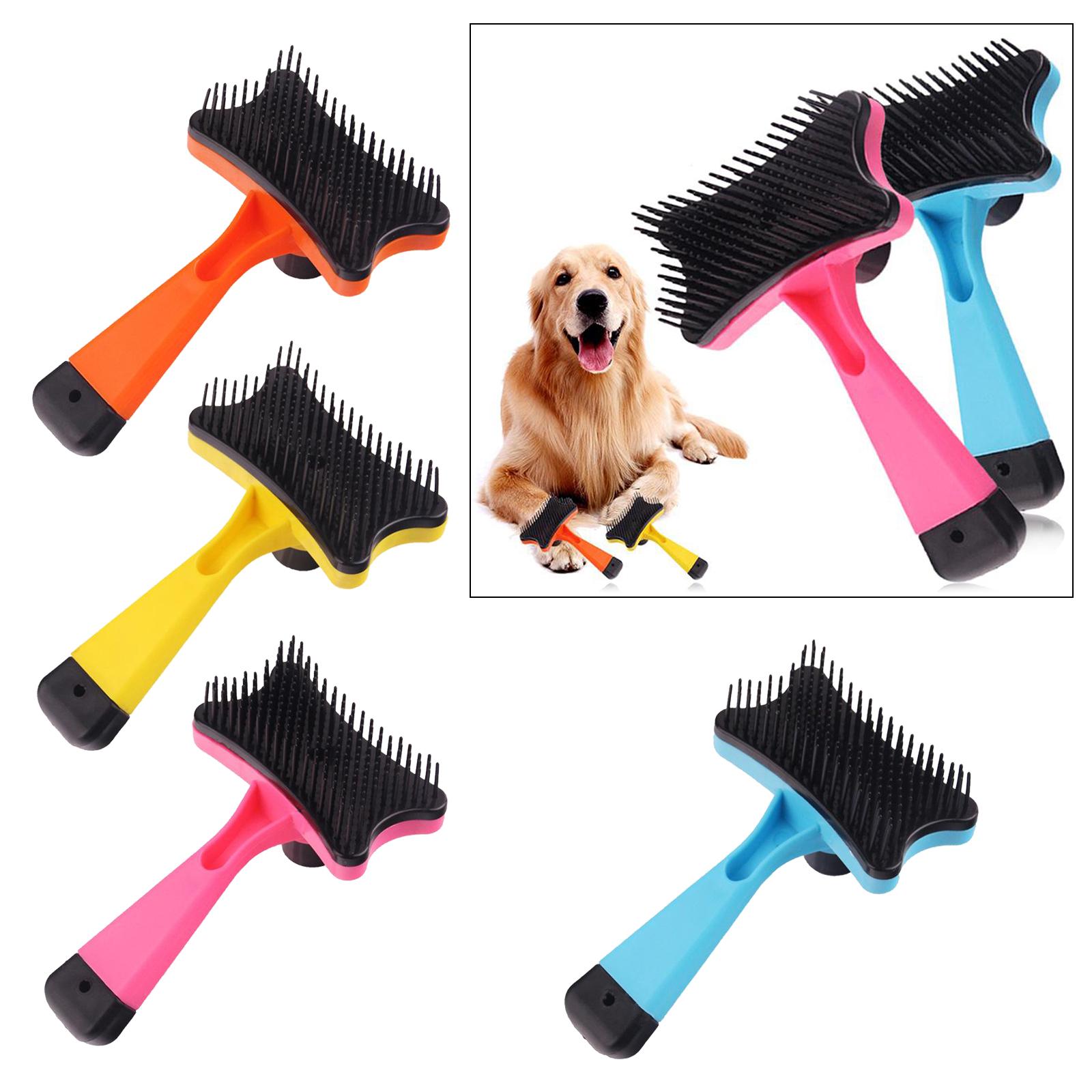 Pet Cat Dog Massage Comb Grooming Hair Removal Shedding Self Cleaning Brush