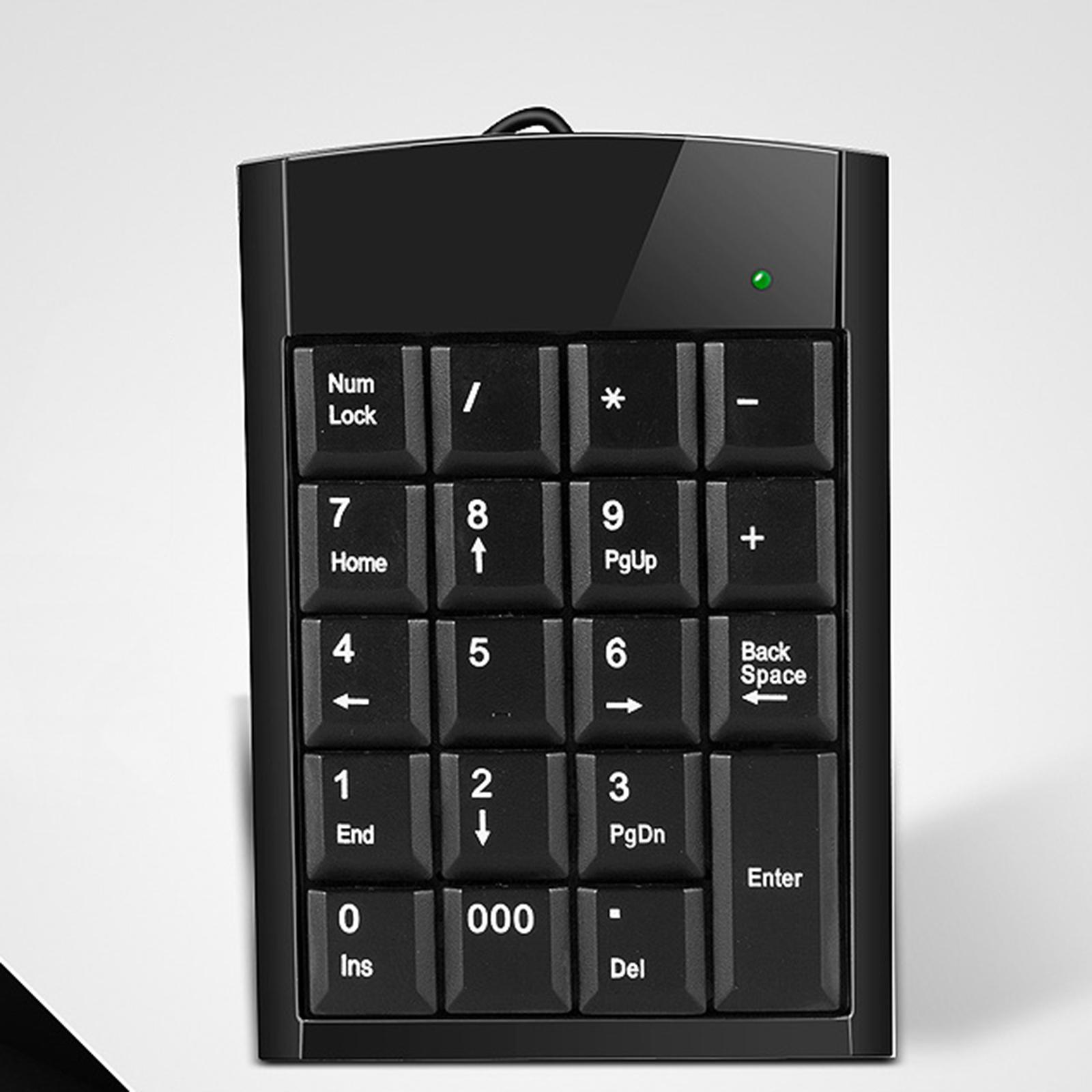 USB Wired Number Pad 19 Key Comfortable for PC  Accounting Teller