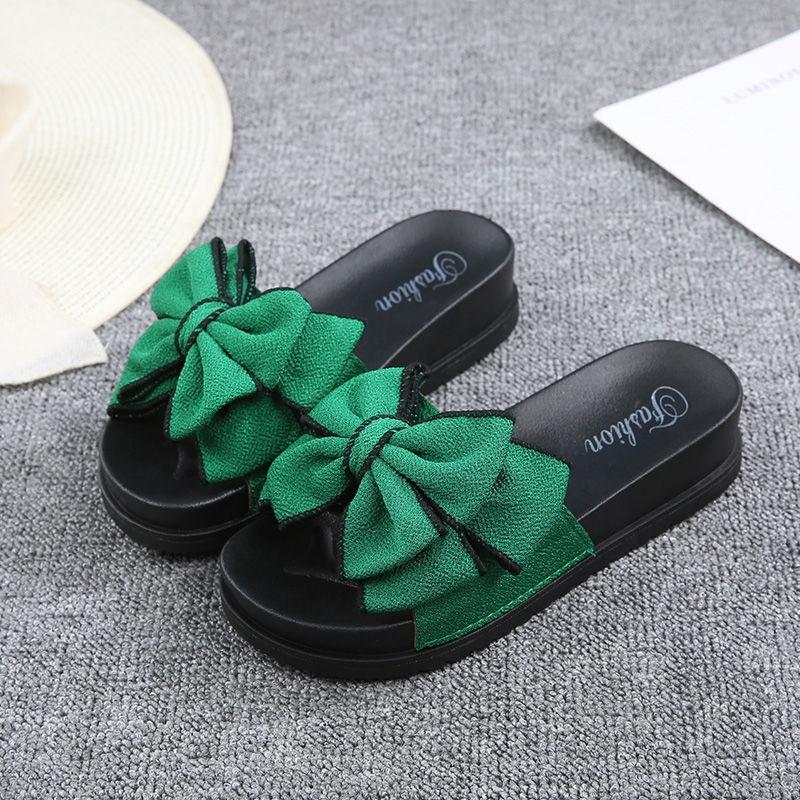 slippers women's summer new style fashionable external sandals outdoor flip flops bowknot home slippers