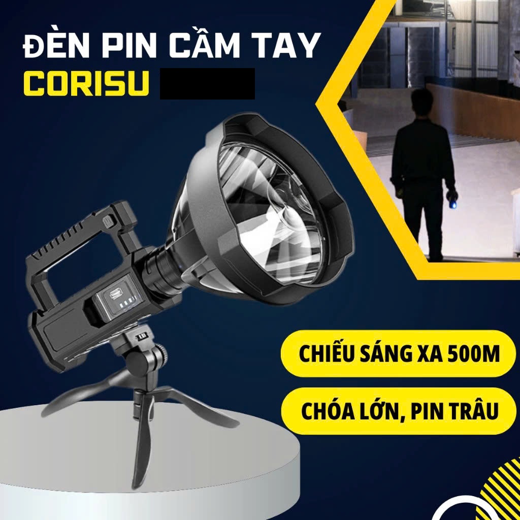 Đèn Pijn LED Siêu Sáng Cầm Tay – Đèn Hông, Pin Trâu, Chiếu Xa 500m, Siêu Bền, Dùng Cho Gia Đình &amp; Dã Ngoại, ĐÈN TRANG TRÍ