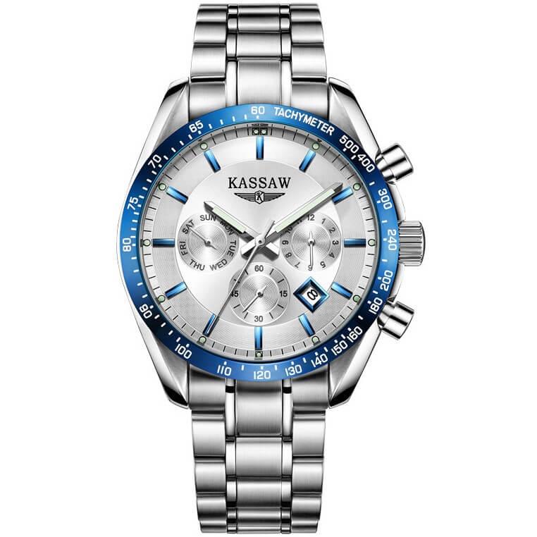 Đồng hồ nam chính hãng KASSAW K851-2 chống nước,chống xước,kính sapphire,Đồng hồ cơ ,dây kim loại thép không ghỉ 316,hàng mới 100%