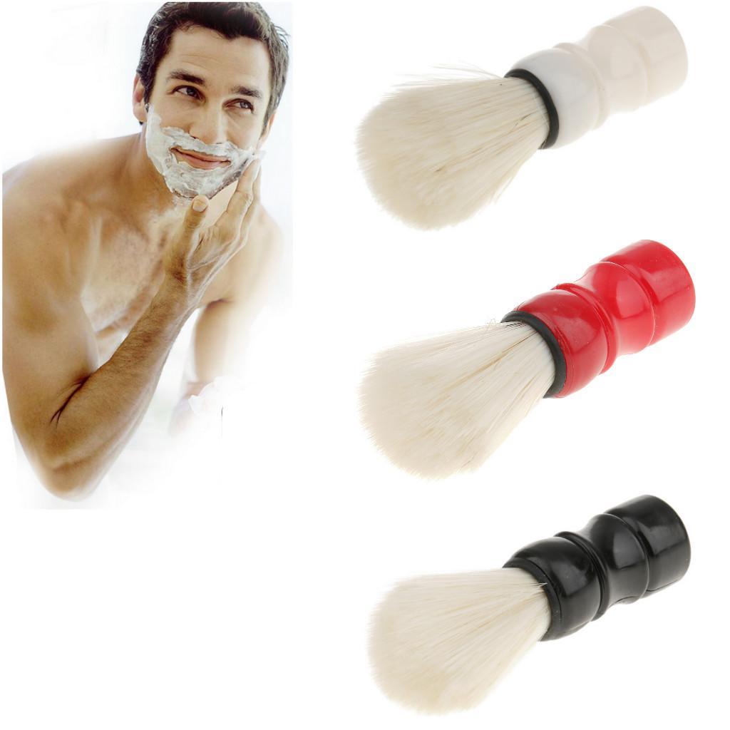 2 Pieces Men Salon Barber Shaving Brush Beard Facial Bristle Mustache Brush Red / Black Handle
