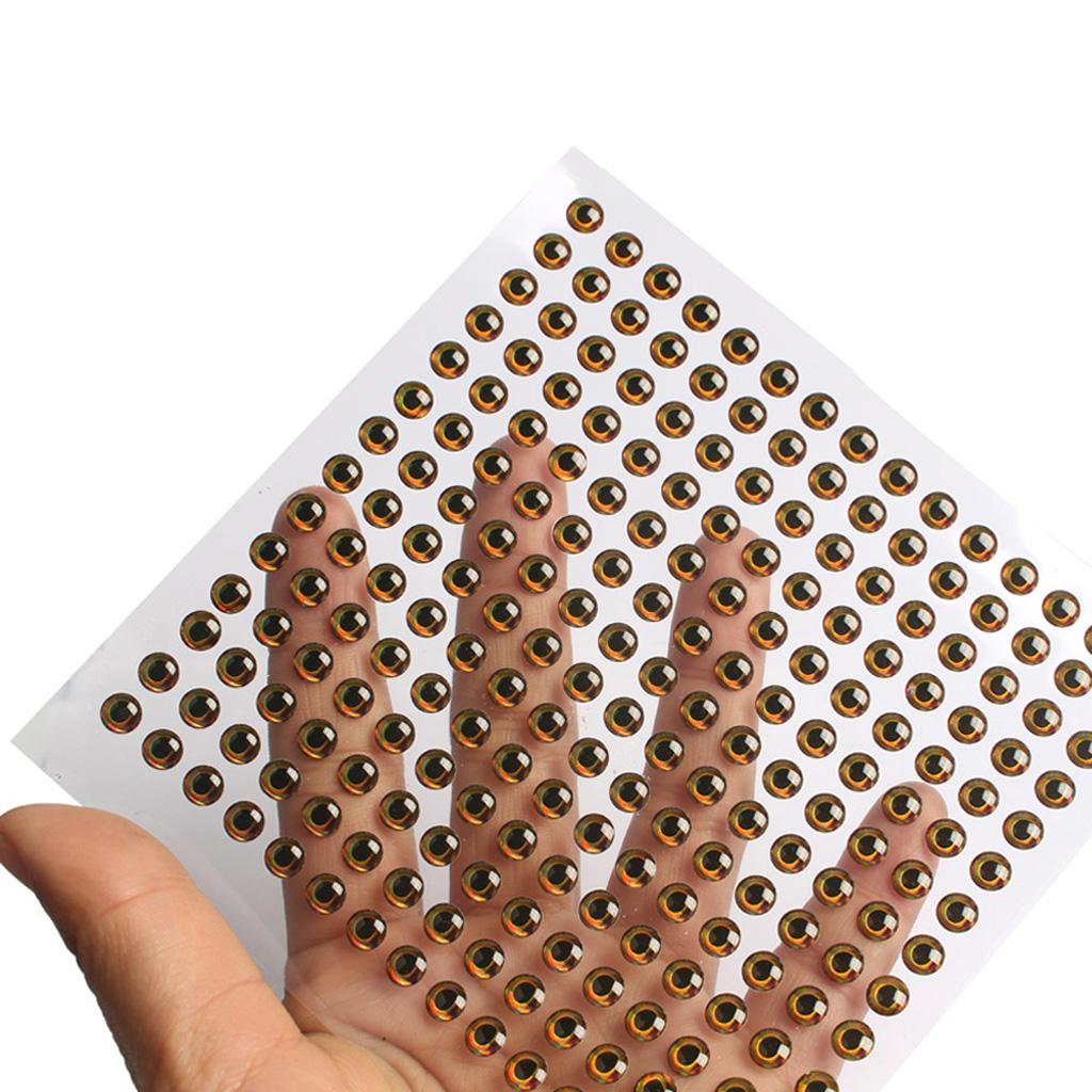 200pcs Fishing Lure Eyes 3D Holographic Eyes Fly Tying Jigs Craft DIY