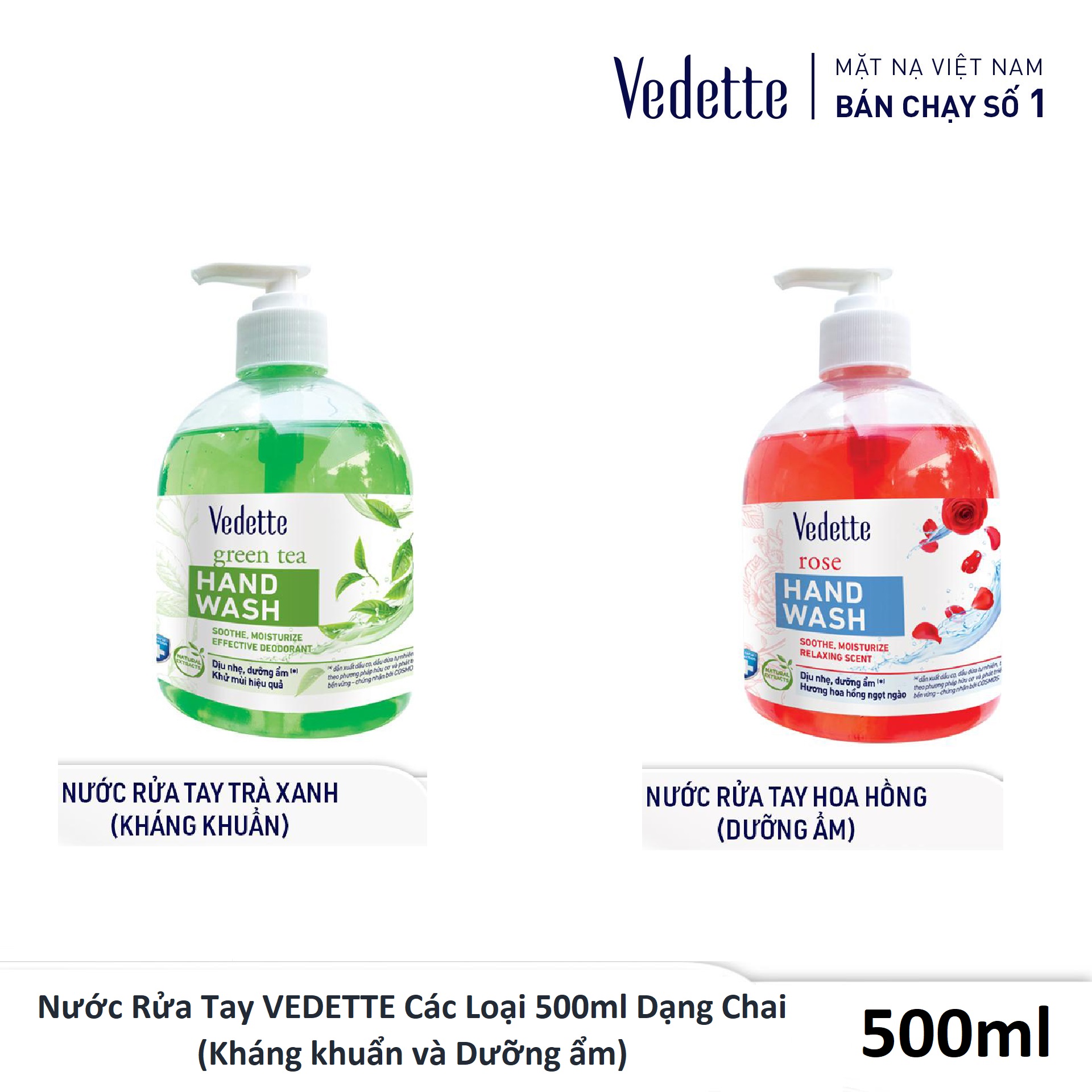 Nước Rửa Tay VEDETTE Các Loại 400ml Dạng Túi - Kháng khuẩn và Dưỡng ẩm