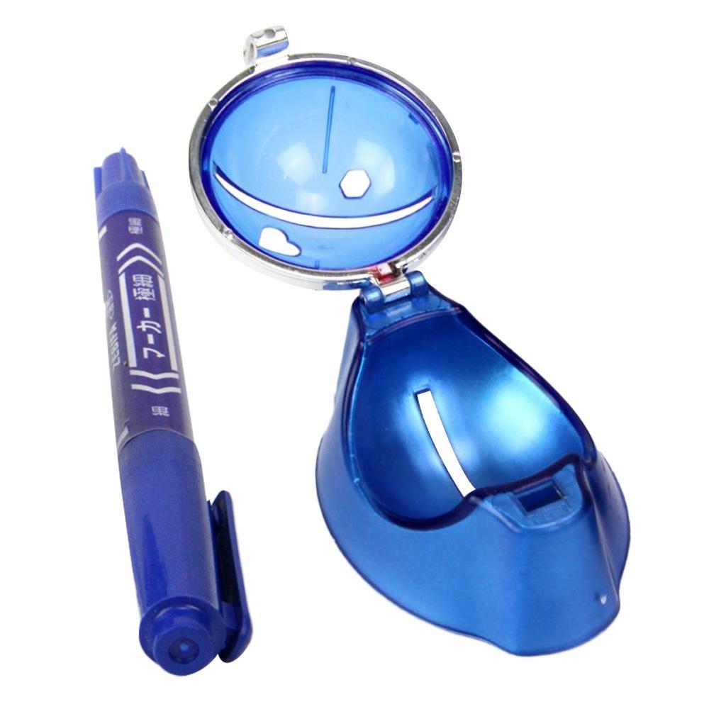 2 Golf Ball Liner Marker Putting Drawing Alignment Tool with Pen Blue