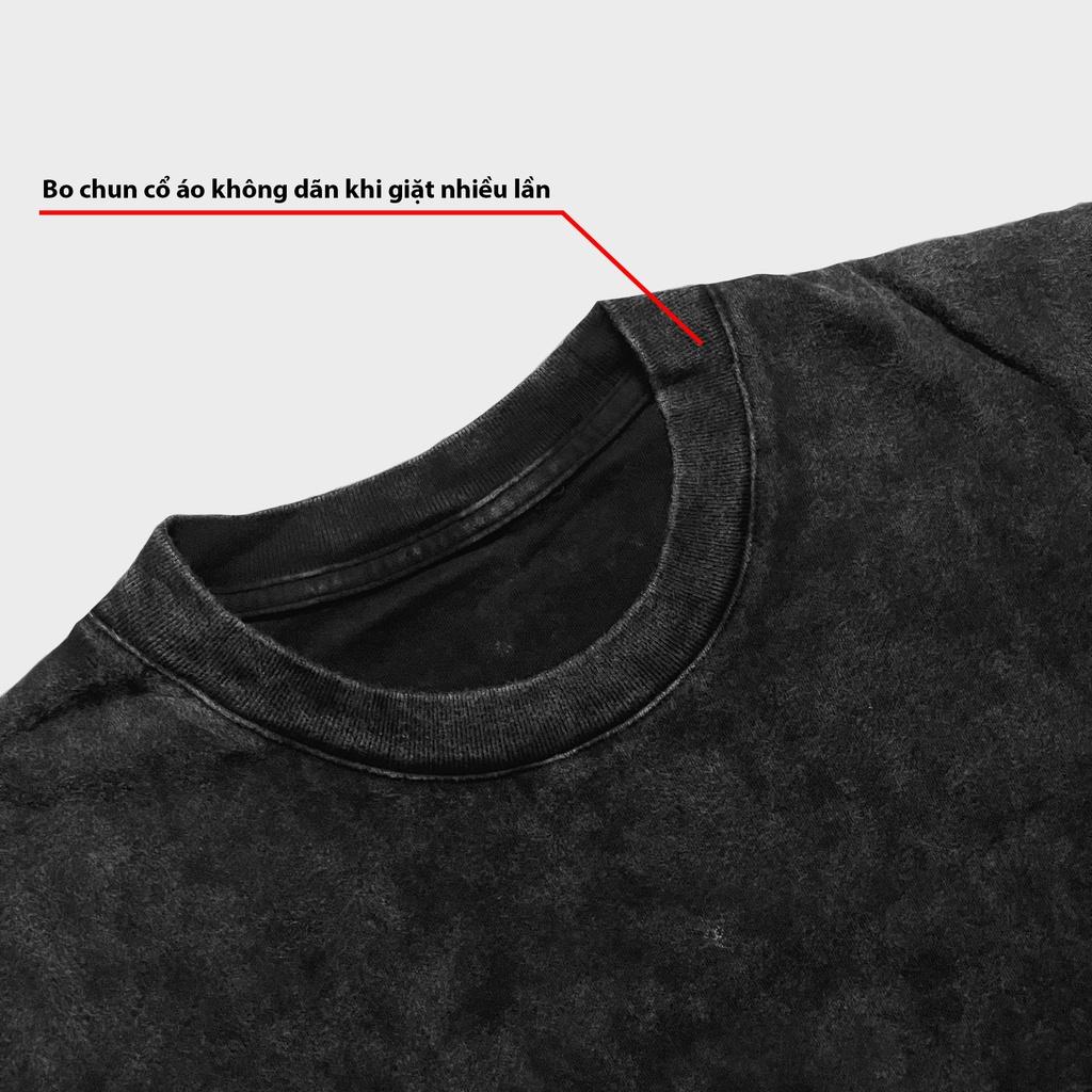 Áo Thun Brand Lazier Vietnam / Signature LZ01 / WASH ĐEN - Chất liệu cotton 100% 250gsm