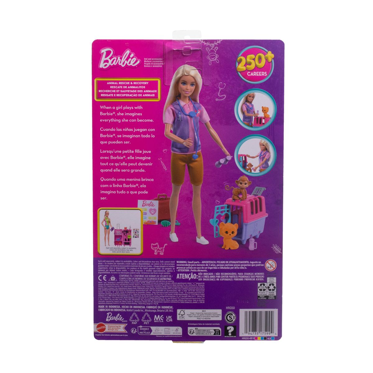 Đồ Chơi Búp Bê Barbie Và Trạm Cứu Hộ Động Vật BARBIE HRG50