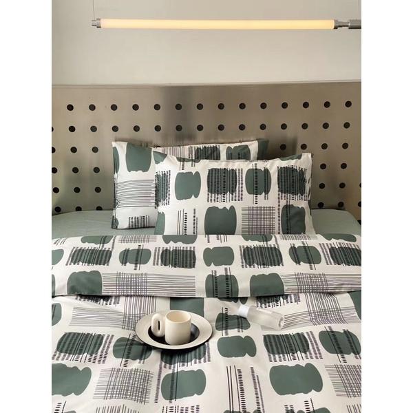 Bộ Chăn Ga Gối Cotton Living 100%cotton Hàng Nhập Khẩu Cao Cấp 4 Món Hoạ tiết Kẻ Sang Trọng