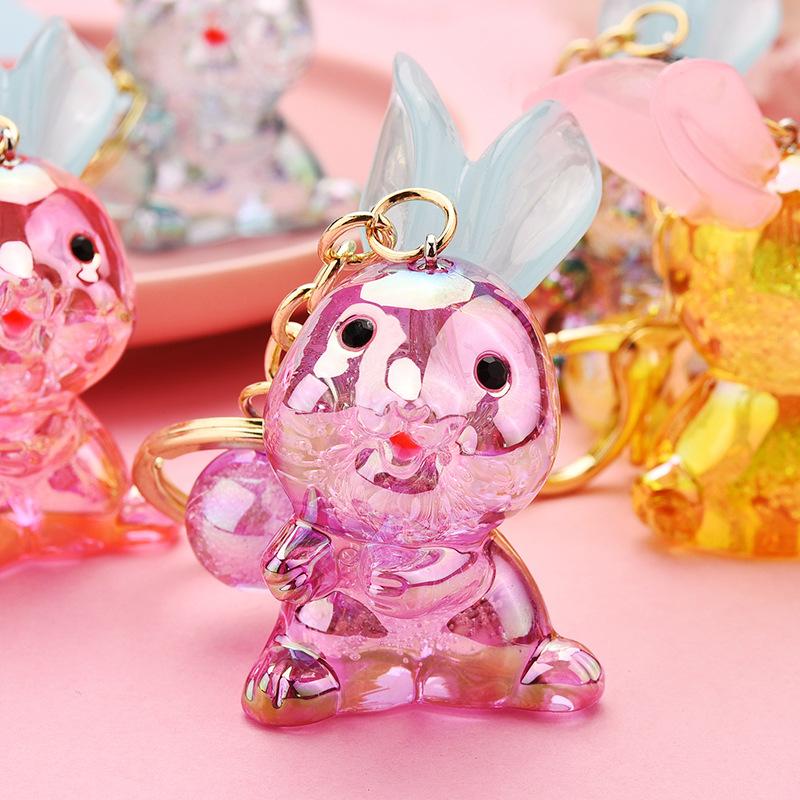 2 Gói Móc Khóa Thỏ Acrylic Màu Sắc Dễ Thương Túi Thỏ Tai Dài Dễ Thương Mặt Dây Chuyền Cô Gái Móc Khóa Phù Hợp