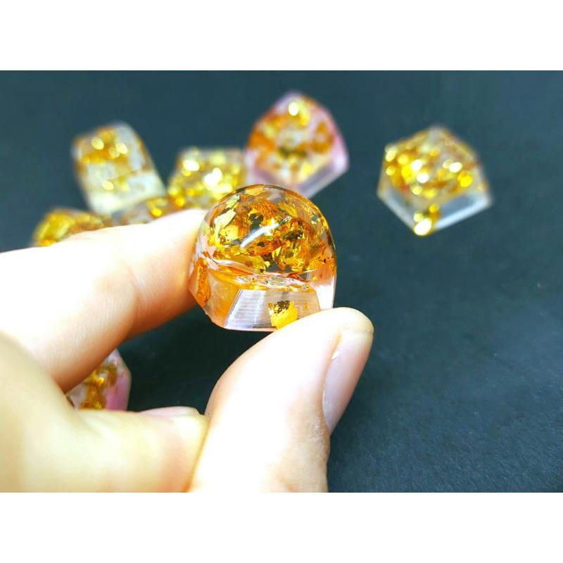 Keycap resin lá vàng trang trí bàn phím cơ gaming