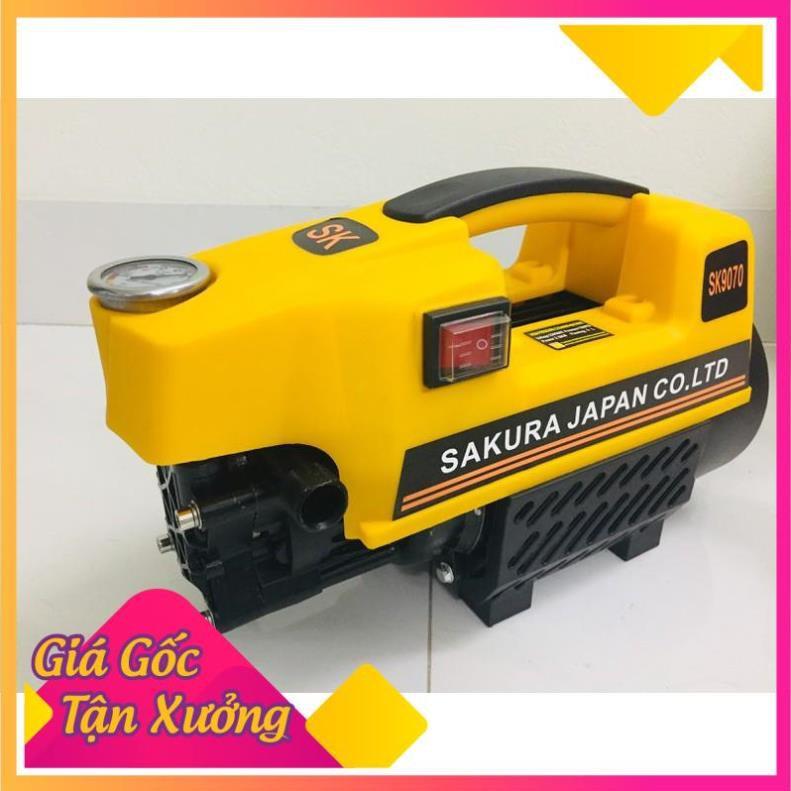 Máy rửa xe gia đình Sakura, may rua xe ap luc cao, rua xe mini, dây 15m, tặng bình bọt xà bông