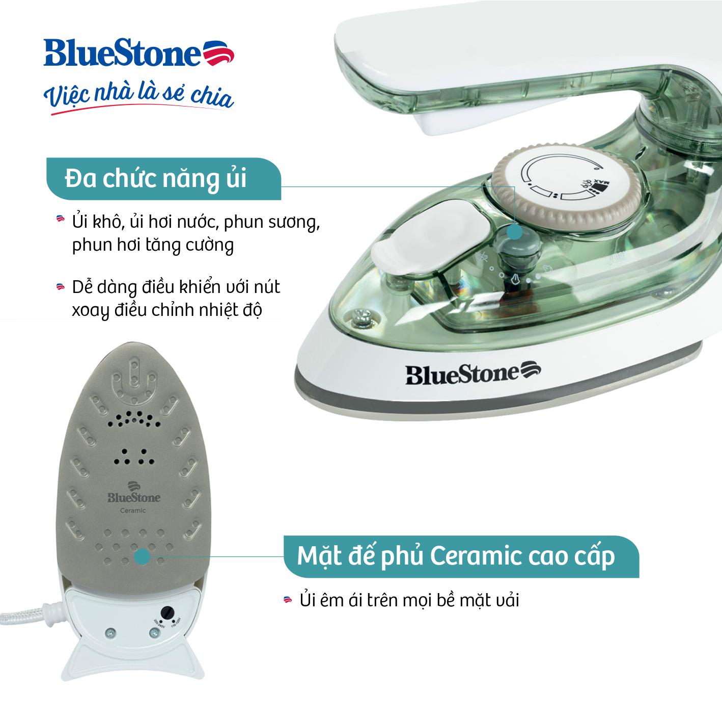 Bàn ủi hơi nước du lịch mini BlueStone SIB-3819 (1200W) - Hàng Chính Hãng