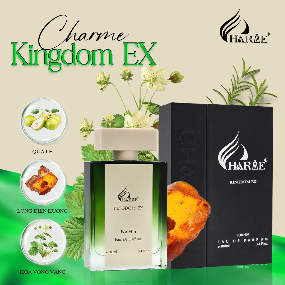 Nước Hoa Unisex CHARME KINGDOM EX 100ml Lưu Hương Lâu Phong Cách Cá Tính, Gợi Cảm, Nổi Bật Chính Hãng