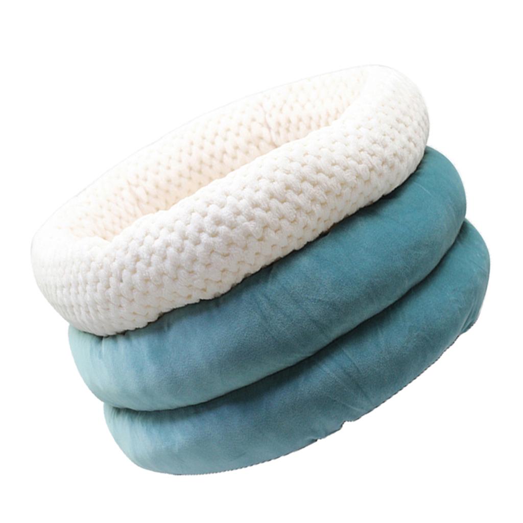Cute Round Cave Shape Pet Sleeping Bed Cozy Winter Bed For Cat Dogs Blue