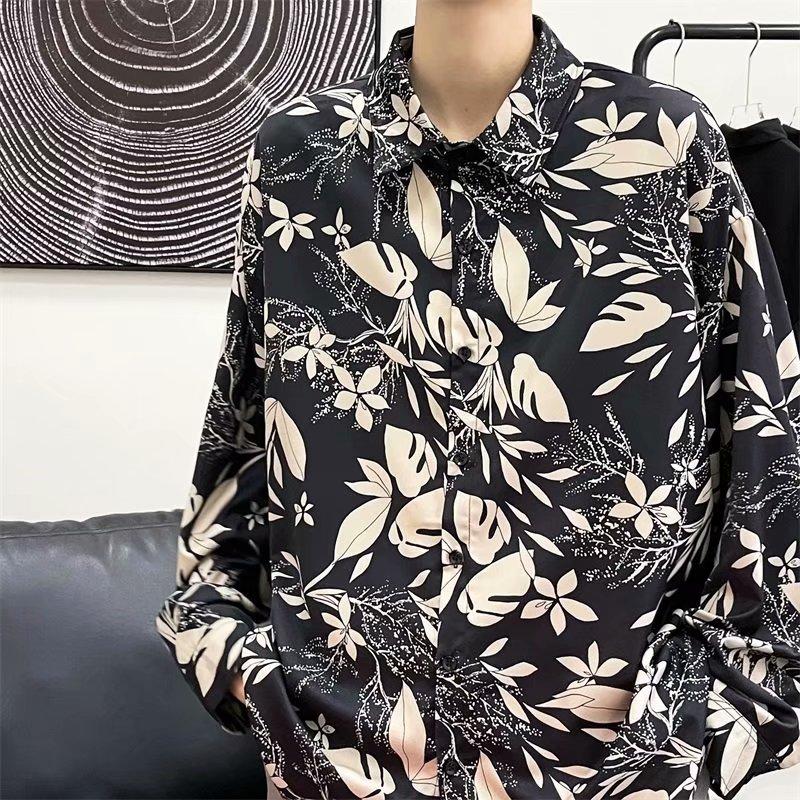 Áo sơ mi nam dài tay in 3d thời trang hàn quốc 2021. Áo sơ mi hoa. Kích thước M-2XL
