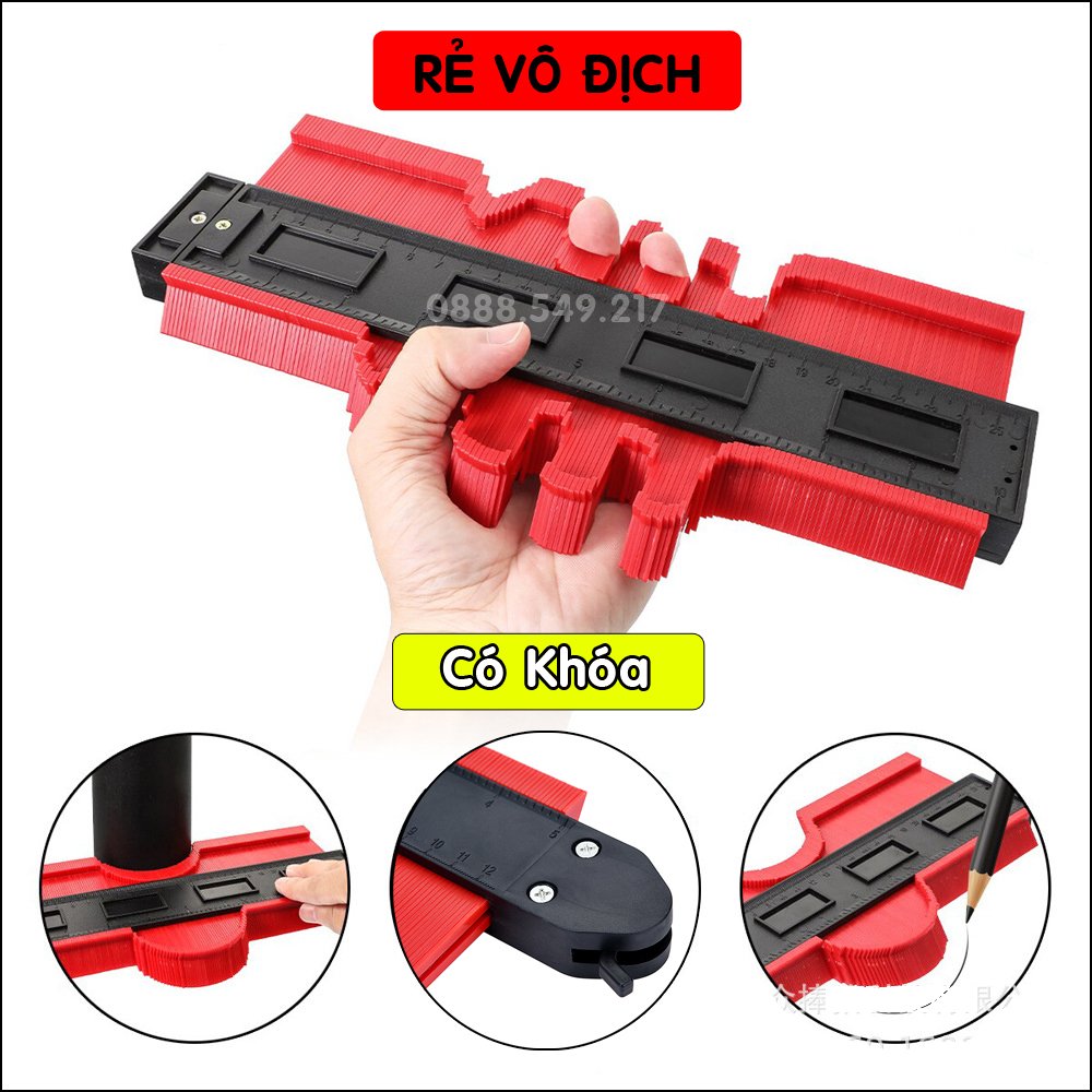 Thước sao chép hình dạng đa năng Loại 12cm 25cm - dụng cụ sao chép đường viền mọi hình dạng bất kỳ