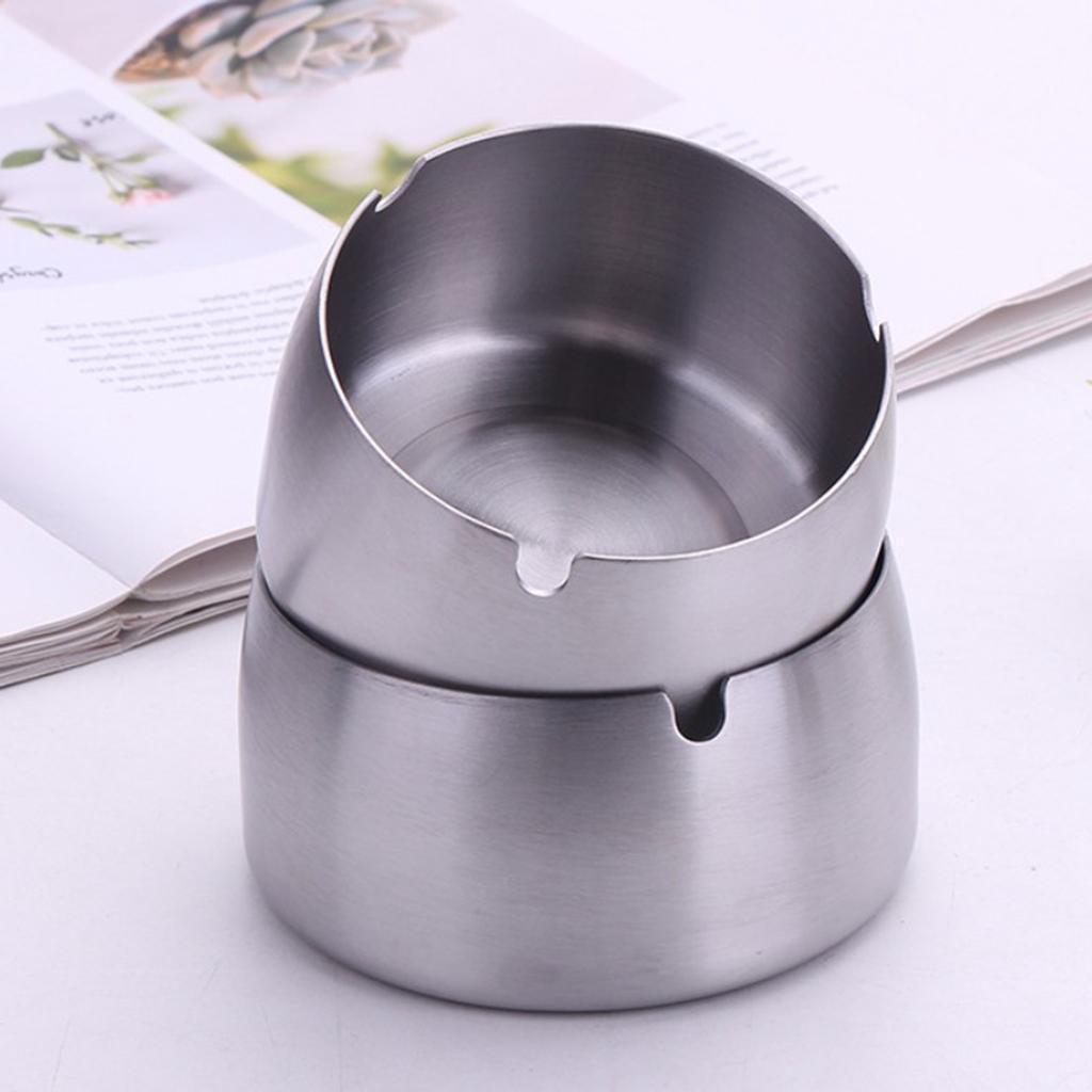 Windproof Ashtray Stainless Steel Cigar Ash Tray for Home Office