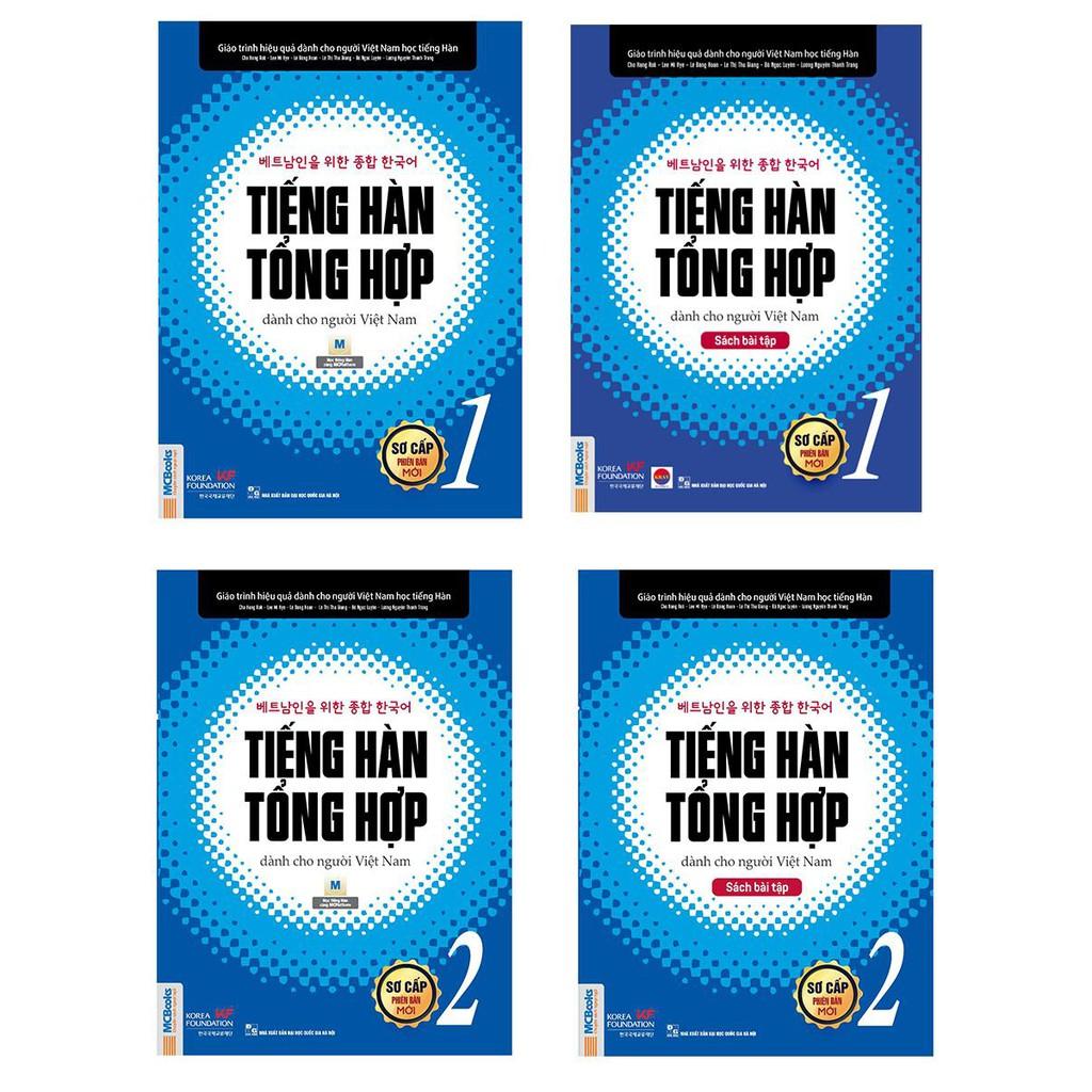 Sách - Combo Trọn bộ Giáo Trình Tiếng Hàn Tổng Hợp Dành Cho Người Việt Nam Sơ Cấp Tập 1 Và 2 (SGK+SBT)