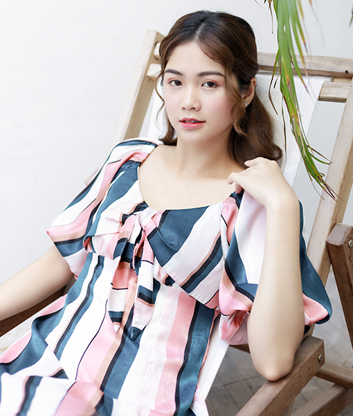 Đầm chít eo nữ Callia Yuko tay phồng - Hàng chính hãng