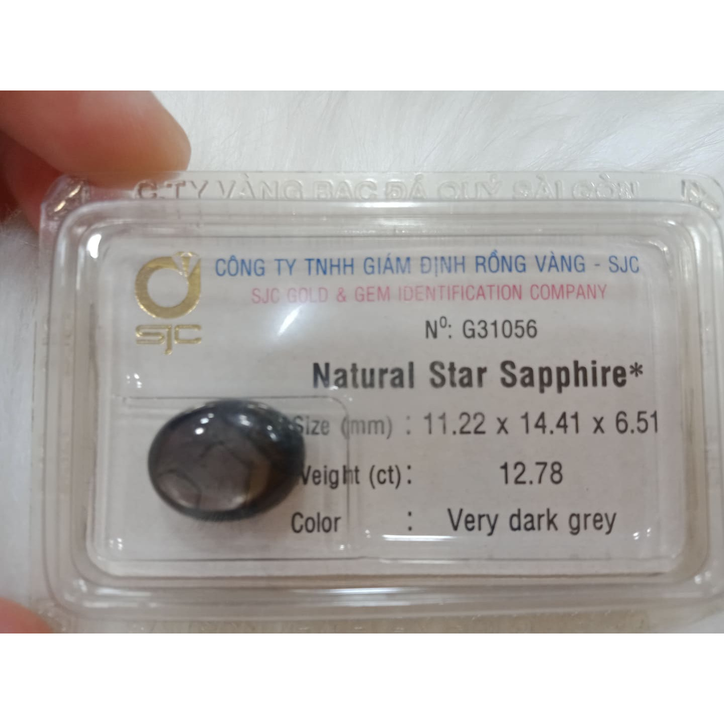 Viên sapphire sao tròn 12.78ct 13056