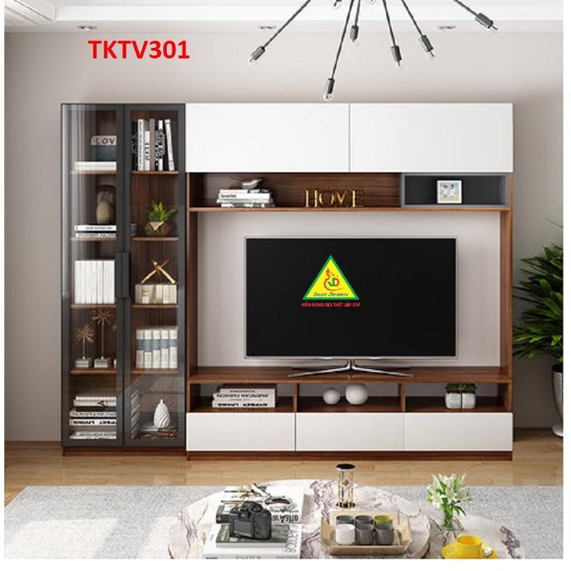 Tủ kệ tivi trang trí phong cách hiện đại TKTV301 - Nội thất lắp ráp Viendong adv