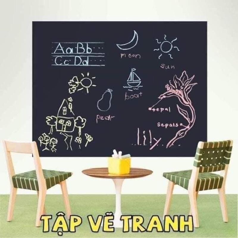 Bảng Đen Dán Tường _ Bảng Decal Dán Tường Cho Các Bé Tập Vẽ KT 0,45*2m