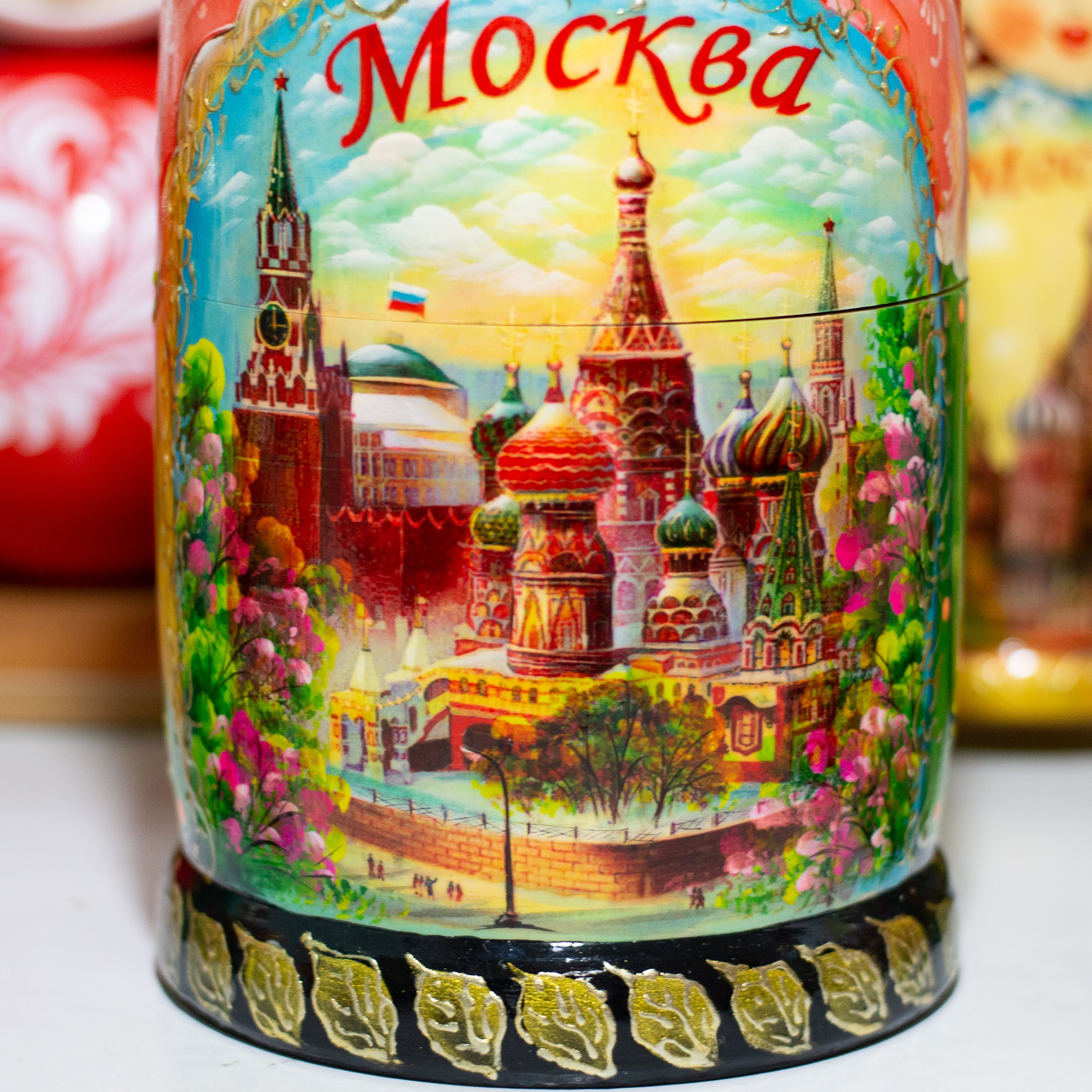 BỘ BÚP BÊ NGA MATRYOSHKA 15 LỚP SIE LỚN 34CM HOA VĂN "PHONG CẢNH MATXCOVA"