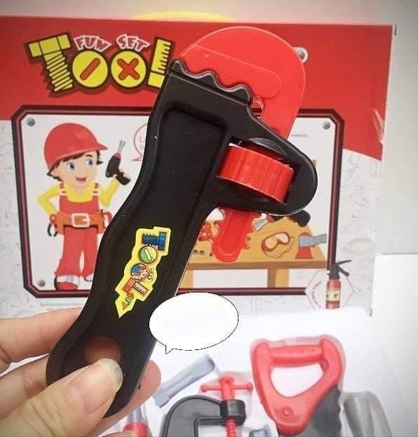 Bộ đồ chơi phụ kiện sửa chữa, tháo lắp màu đỏ kích thước lớn cho búp bê bé trai