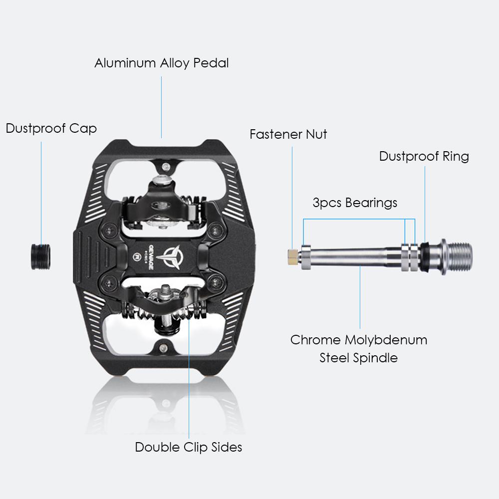 Bàn Đạp Thay Thế Xe Đạp Leo Núi Spd Kẹp Hai Mặt Mtb Có Miếng Lót Gewage