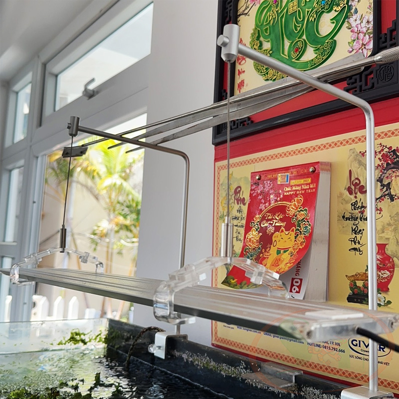 Giá chân treo đèn hợp kim nhôm chữ L kẹp nhỏ gọn treo đèn bể thủy sinh cá tép
