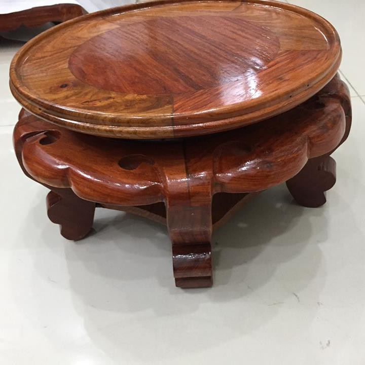 Ghế đôn sen tròn, gỗ hương việt nam, cao 20cm, mặt ghế 30cm