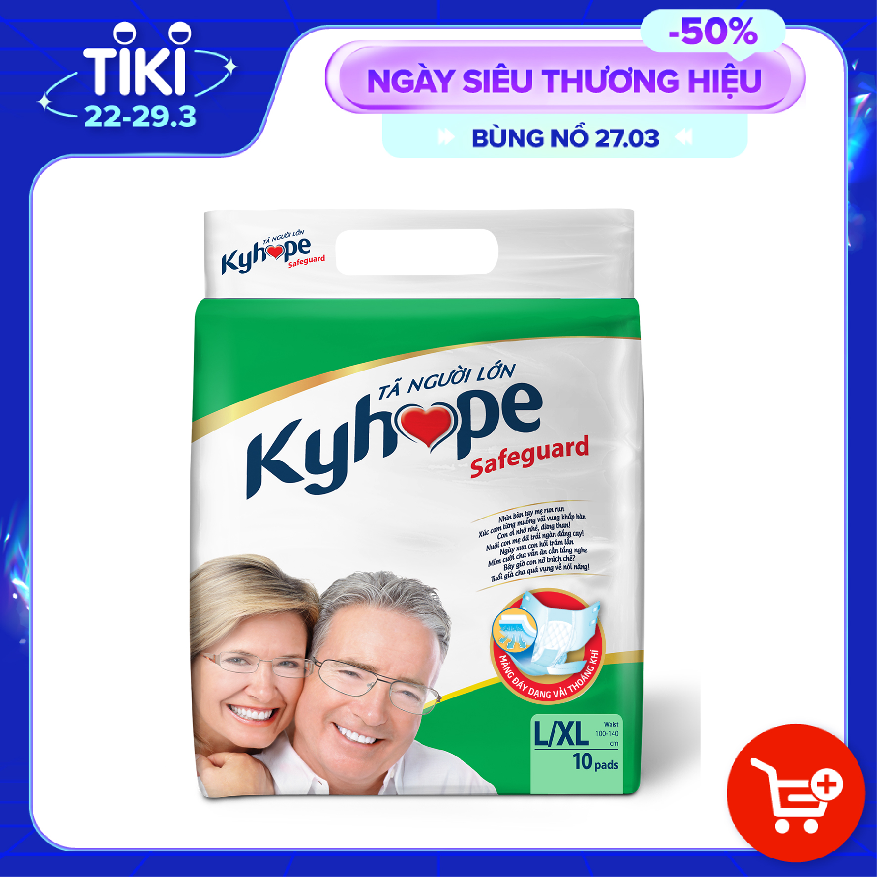 Tã lót KYHOPE Safeguard L/XL10, 1 bịch