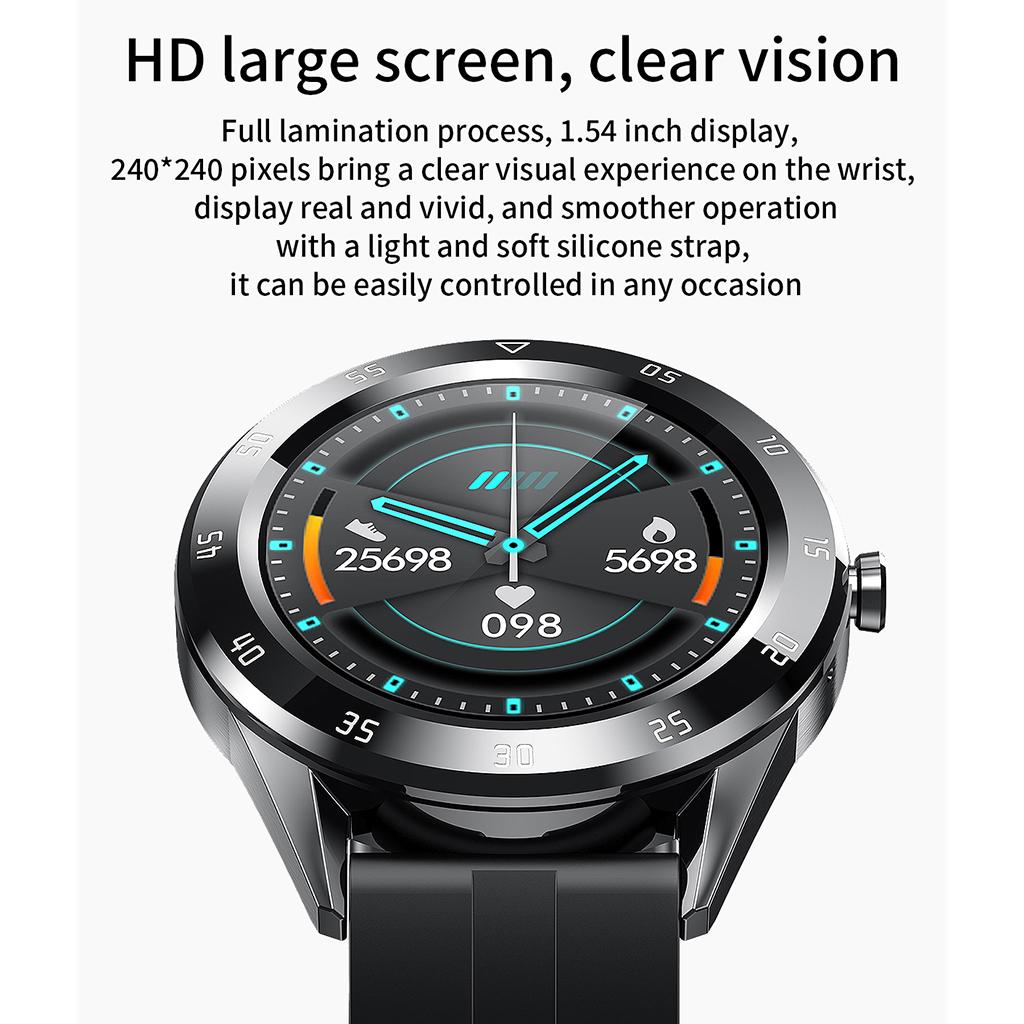 2xWomen Men Bluetooth Smart Watch Wrist Band Sedentary Reminder Black