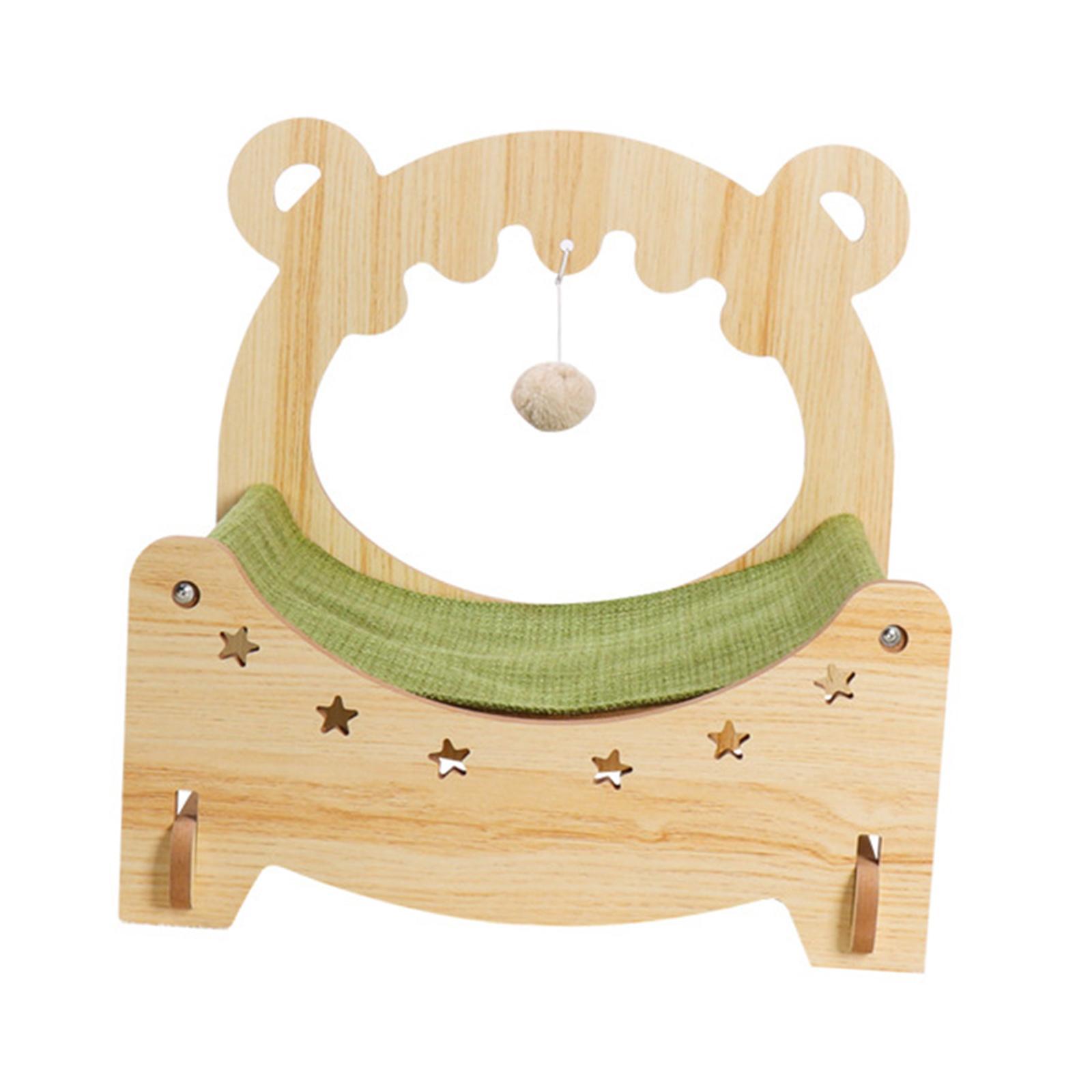 Wooden Cat Bed Hammock Elevated Cat House Sleeping Nest for Cat Rabbit Puppy