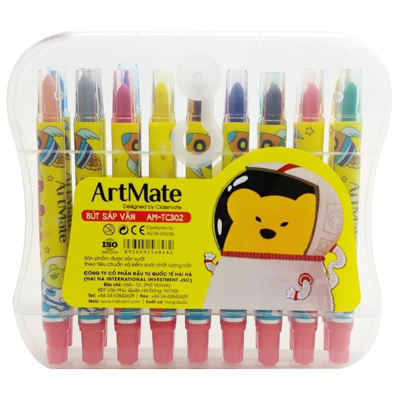 Hộp Bút Sáp Vặn 18 Màu - ArtMate AM-TC302