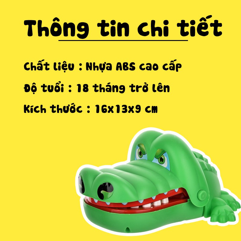 Đồ chơi cá sấu cắn tay Crocodile dentist (LOẠI LỚN 2021) -Trò chơi khám răng cá sấu chất liệu nhựa ABS an toàn cho bé giá rẻ cute - Đồ chơi bác sĩ khám răng cho cá sấu vui nhộn cho gia đình - Quà tặng sinh nhật