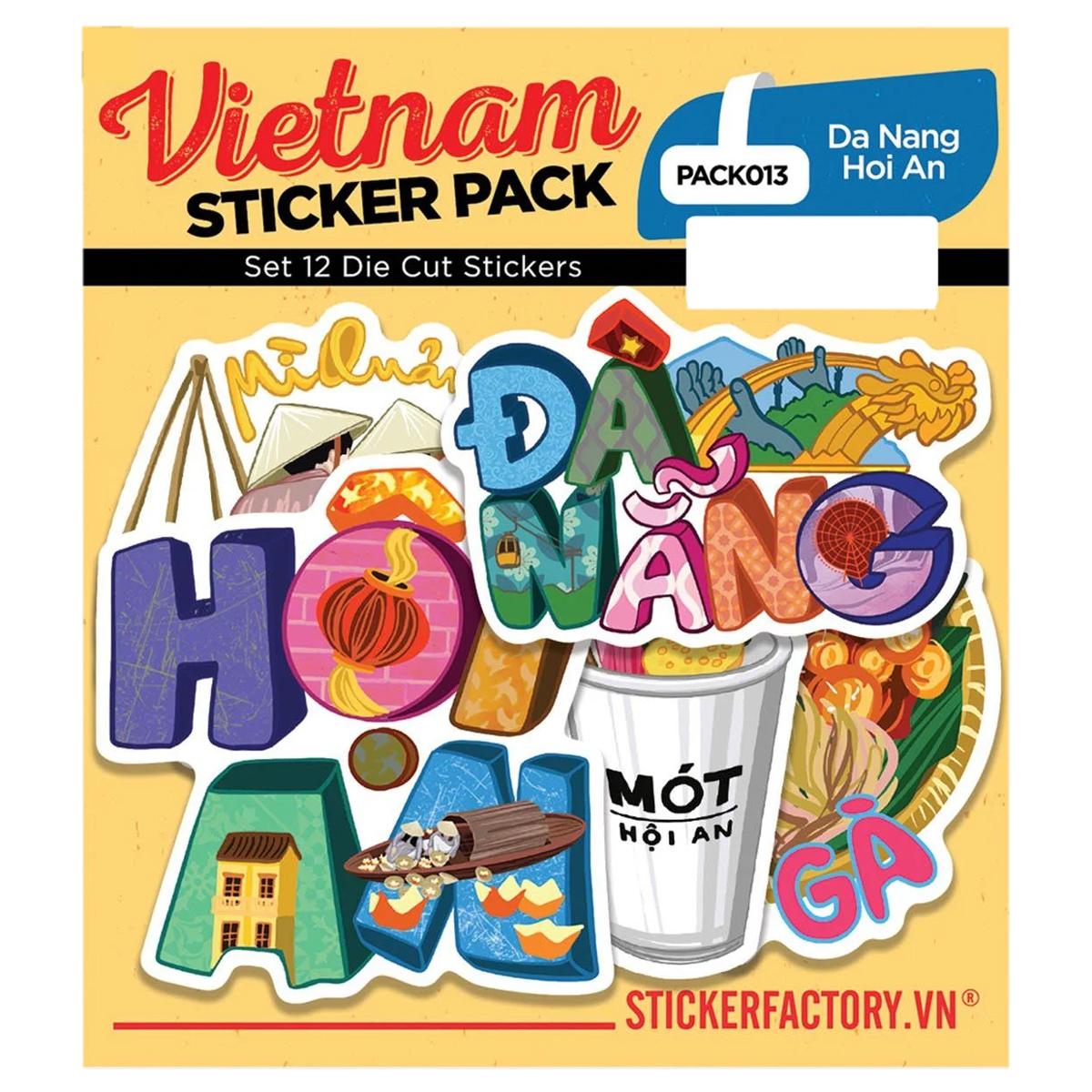 Bộ 12 Hình Dán Da Nang Hoi An - Die Cut Sticker Pack - Stickerfactory PACK013