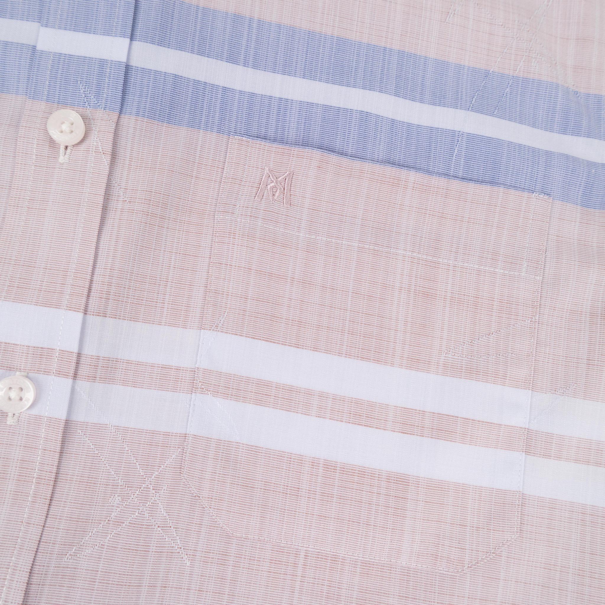 Áo sơ mi nam KHATOCO Tailor Fit ngắn tay A1MN568T2-CNSC817-2709-N