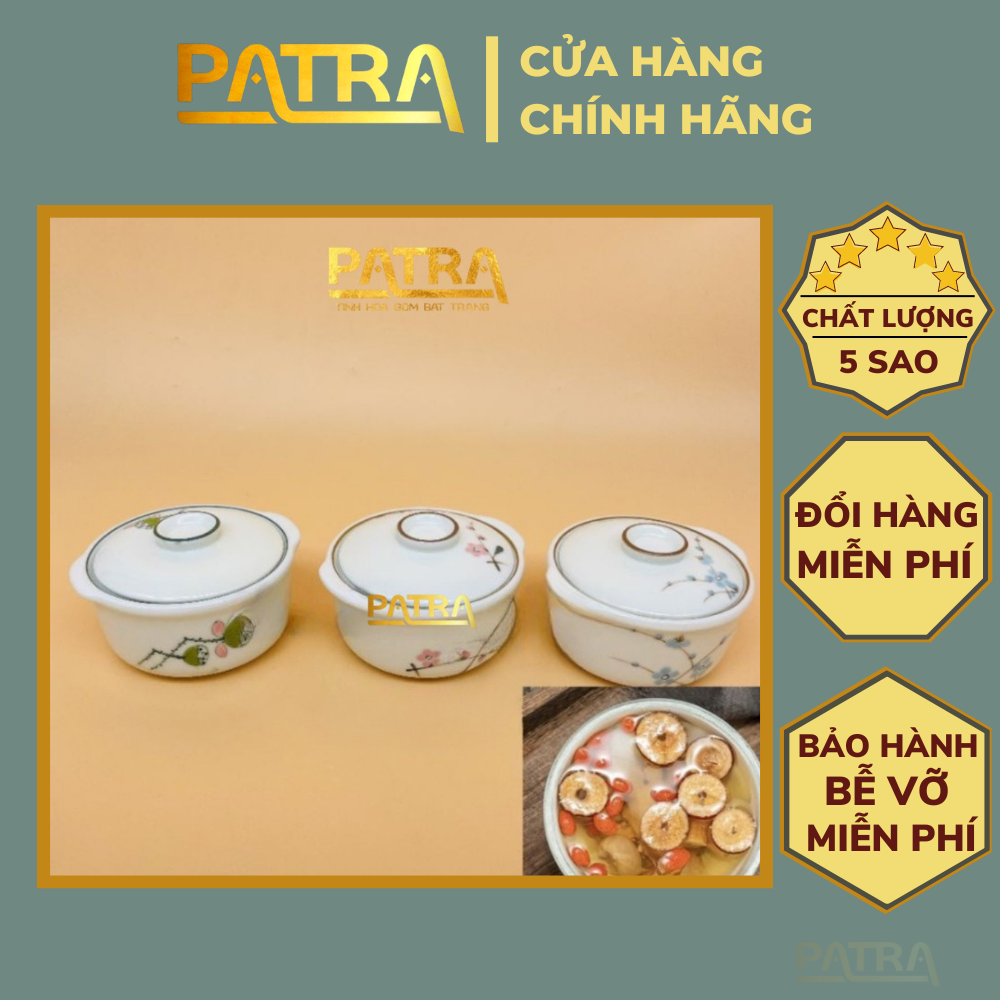 Bát nắp ăn súp, bát trưng yến, bát sứ Bát Tràng có nắp đựng gia vị cao cấp