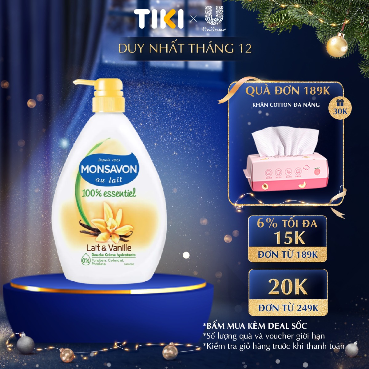 Sữa tắm Monsavon chiết xuất sữa và hoa vani 1000ml