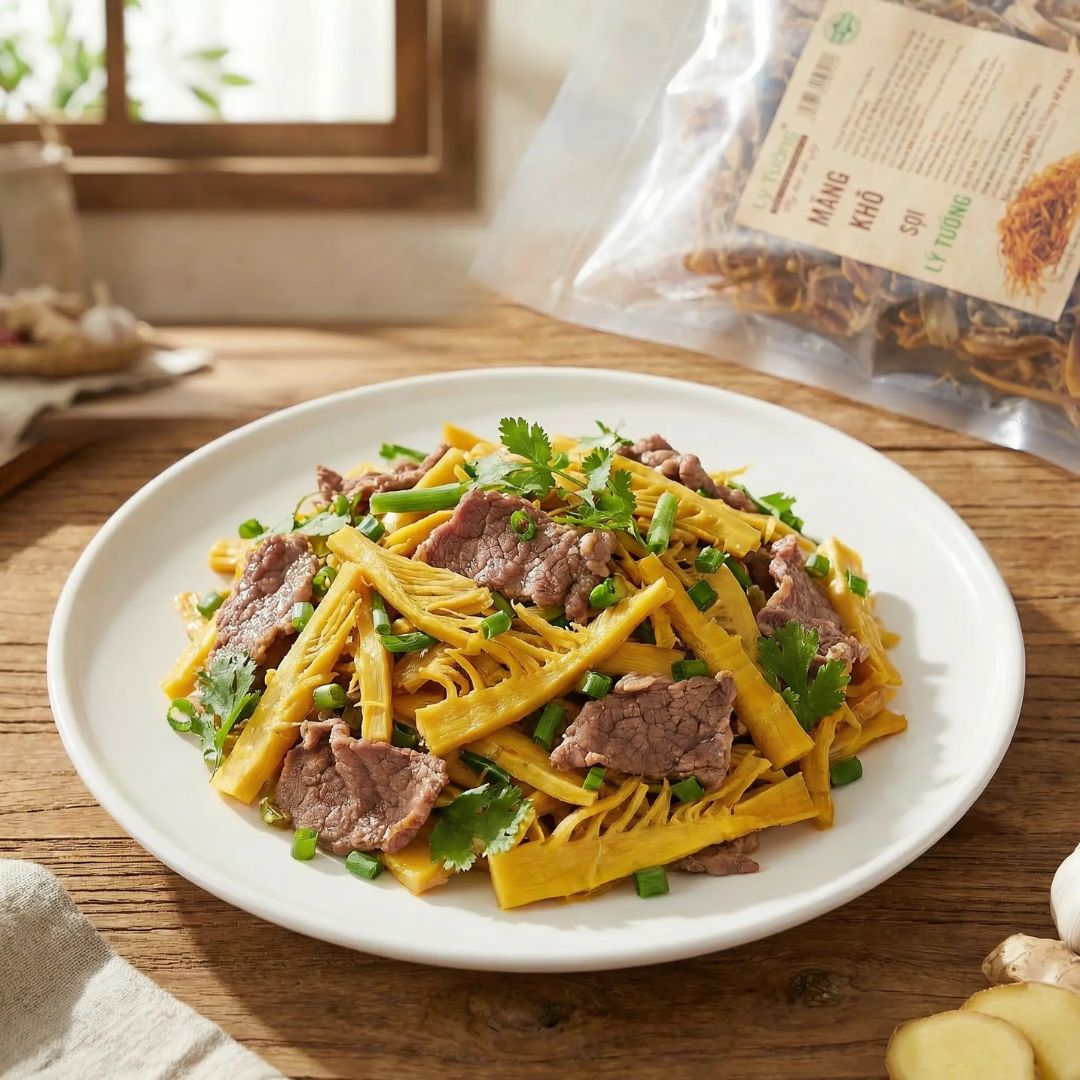 Măng Khô Miếng 200g - Thực phẩm Lý Tưởng - Hàng loại 1 - Miếng Dày, Ngâm Nở Đều