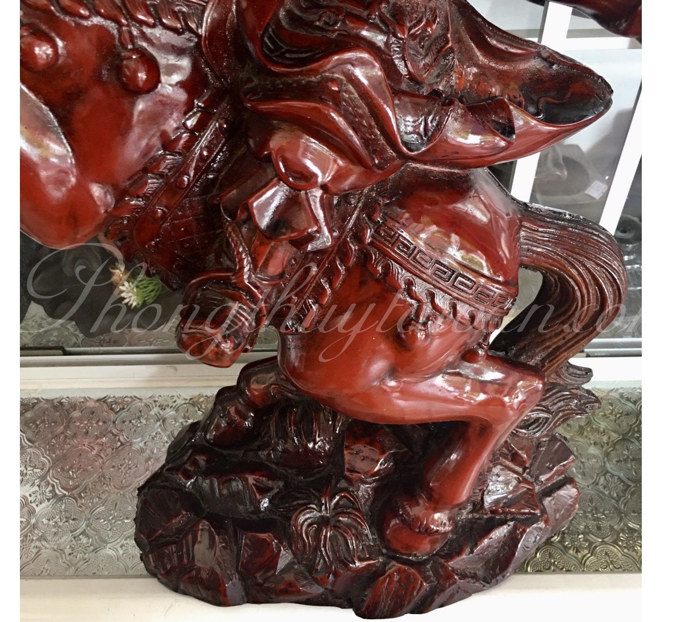 Tượng Quan Công Cưỡi Ngựa cao 52cm- trấn sát,chiêu tài