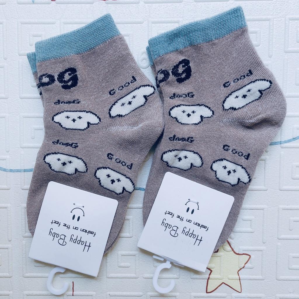 Tất trẻ em cổ thấp, Set 5 đôi tất trẻ em chất liệu cotton, Happy Baby mềm mại thoáng khí cho bé từ 1-4 tuổi