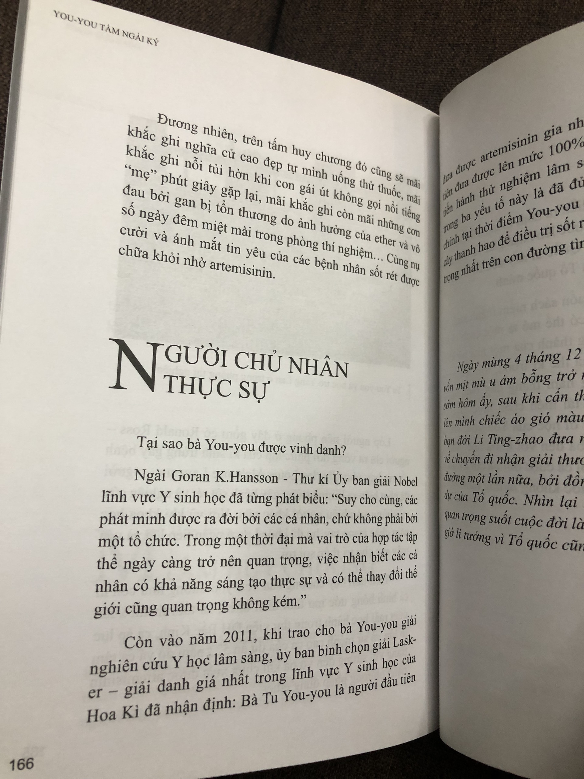 You You Tầm Ngải Ký - Tu You You (Đồ U U) - Giải Nobel Y Học 2015 - Giải Albert Lasker 2011 - Thái Tâm Giao dịch