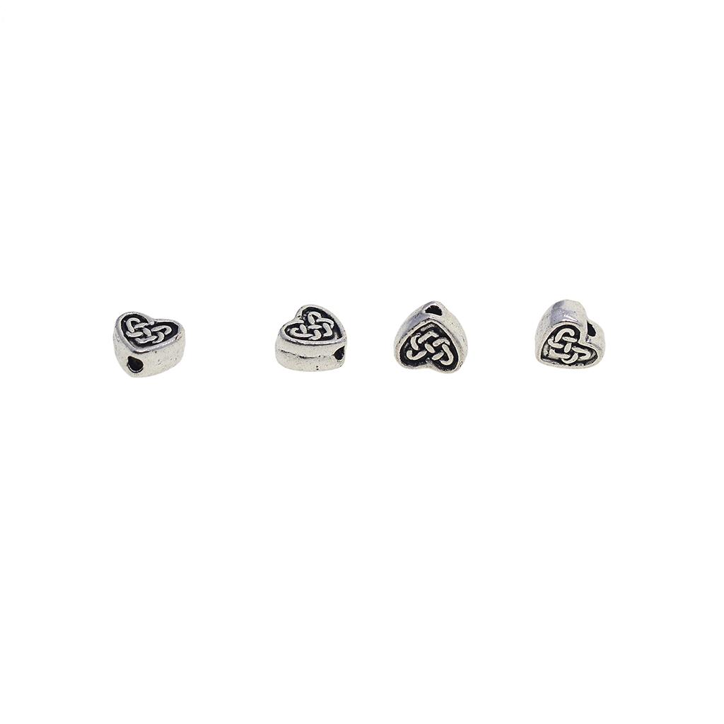 100 Piece Tibetan Silver Alloy Heart Shape Loose Spacer Beads Jewelry Making Charms for DIY Necklace Bracelet Jewelry