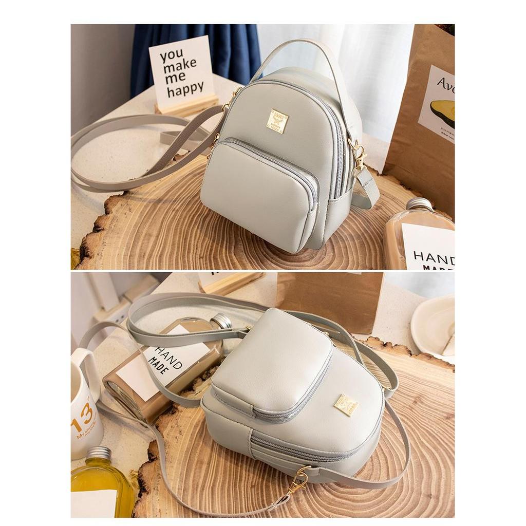 Balo Mini Trơn Màu Xám