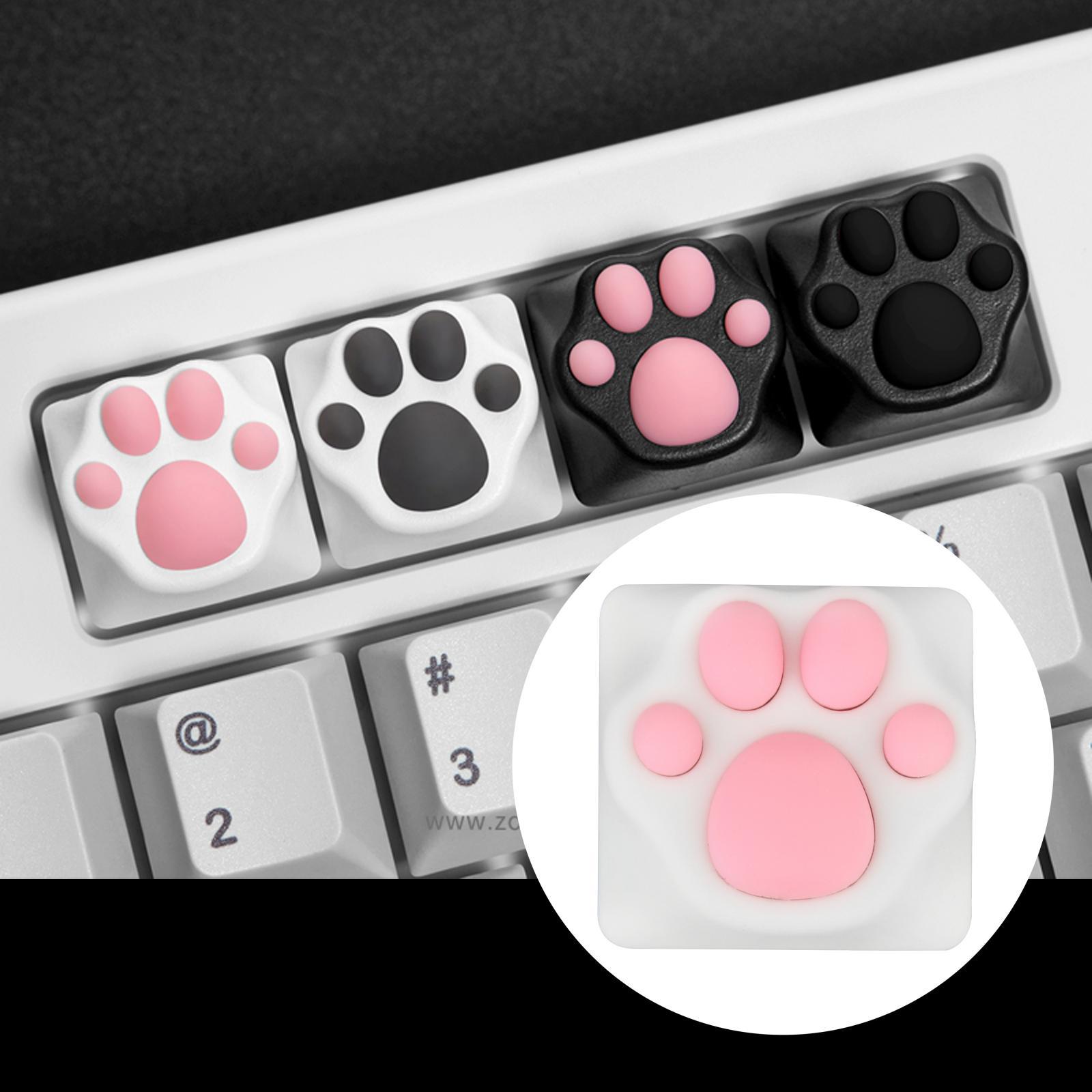 Customized ABS Silicone Kitty Paw Cat Paws Pad Keyboard key Caps White