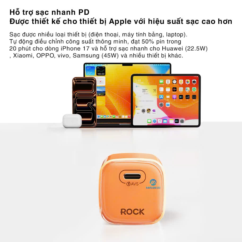 Bộ củ cáp sạc nhanh typeC PD 60W RockSpace T89 cáp typeC to TypeC - Hàng chính hãng bảo hành 12 tháng
