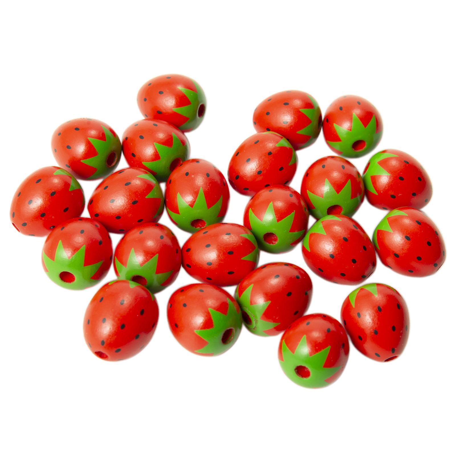 30 Pcs Wood Spacer Beads Painted Wooden Beads DIY Crafts Jewelry Making